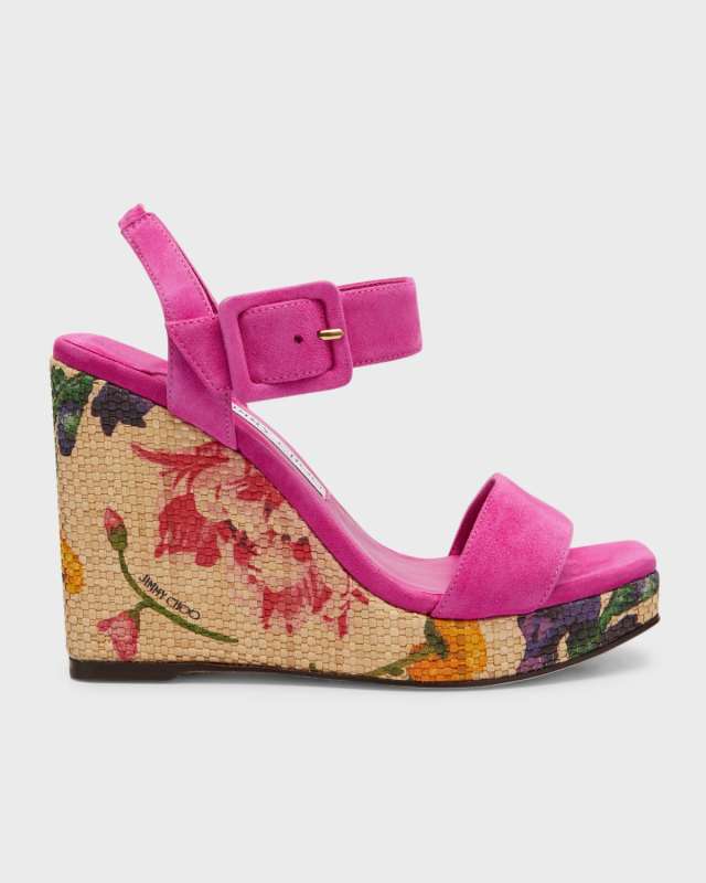 Mirabelle Casual Suede Edge Floral Sandals